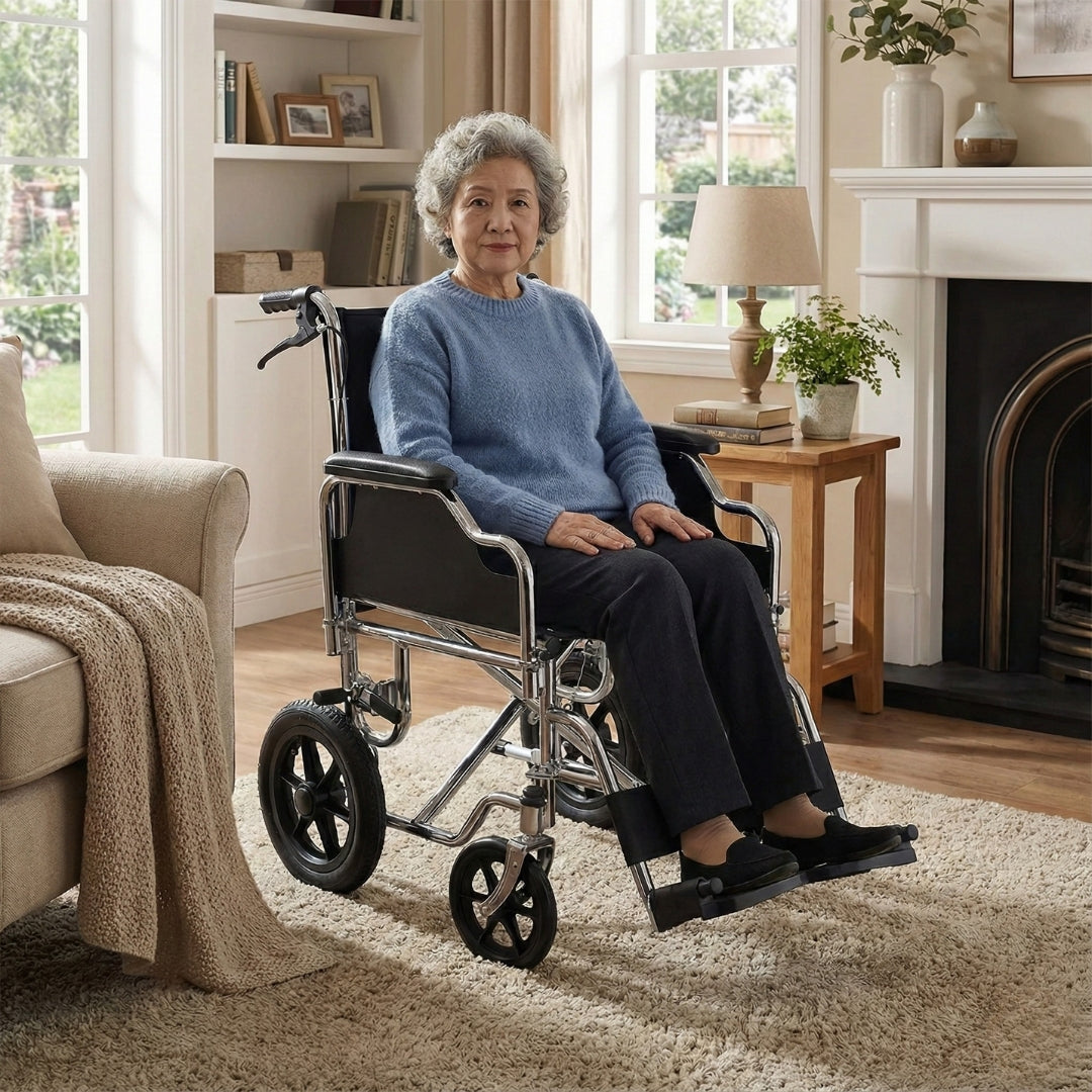 Ultra-Light Foldable Wheelchair with Durable Solid Tyres